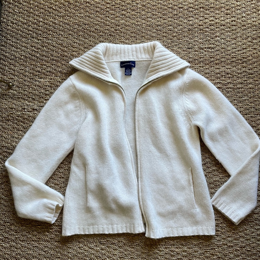 Charter club wool angora sweater jacket